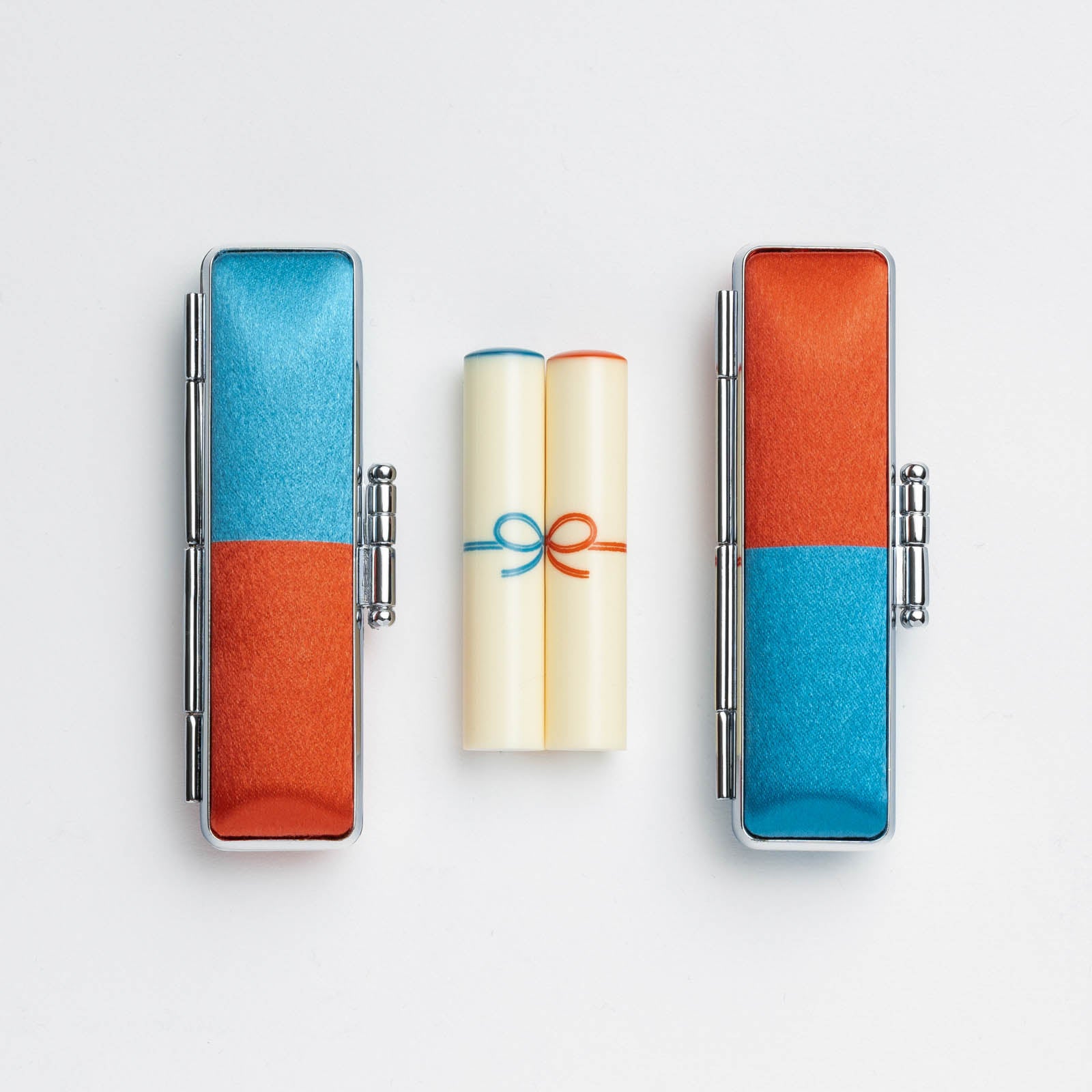 夫婦むすび]瑠璃紺×朱色 (2本セット)