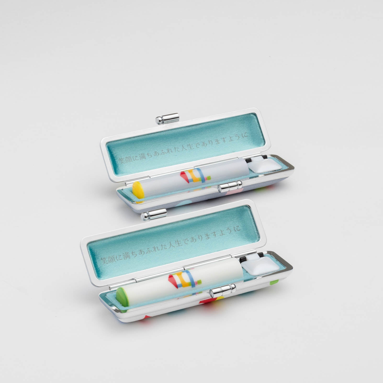 ふたご・きょうだい] つみき グレー×ホワイト (2本セット)