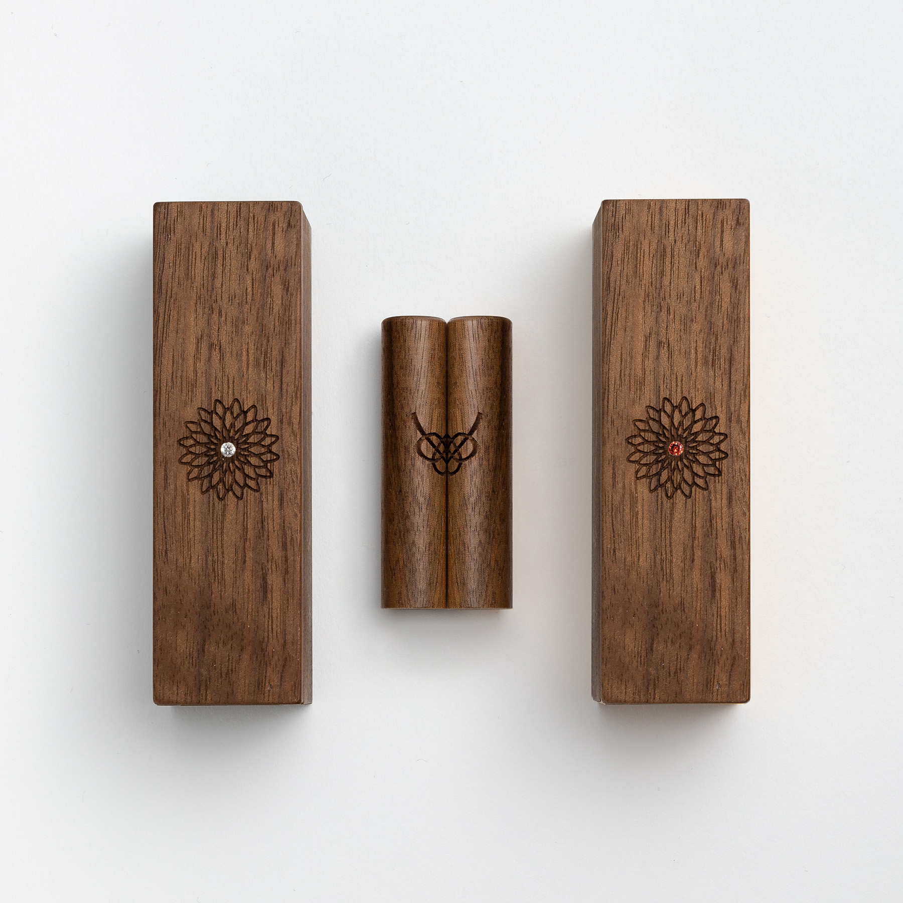 [数量限定]あわじ結び(蓋石付き) ウォールナット2本セット